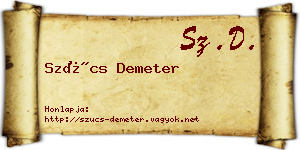 Szűcs Demeter névjegykártya