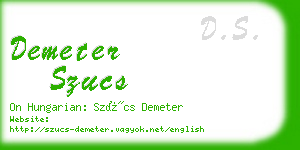 demeter szucs business card